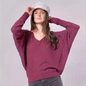 NWT Free People Santa Clara Thermal Top Mulberry size- MEDIUM